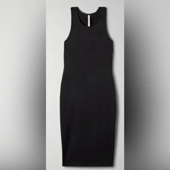 Aritzia Group by Babaton Ariane Racerback Dress Stretch Jersey Black Size Large - Picture 2 of 6